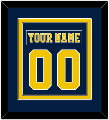 Michigan Hockey Nameplate & Number (Back) Combined - Road Blue (2019-2020) - Signature Tier 2