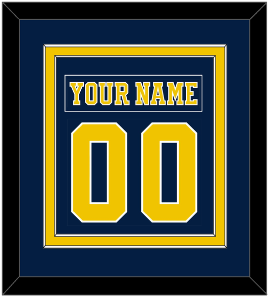Michigan Hockey Nameplate & Number (Back) Combined - Road Blue (2019-2020) - Signature Tier 2