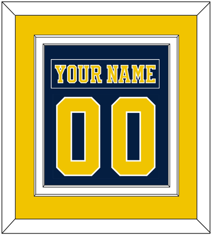 Michigan Hockey Nameplate & Number (Back) Combined - Road Blue (2019-2020) - Signature Tier 2