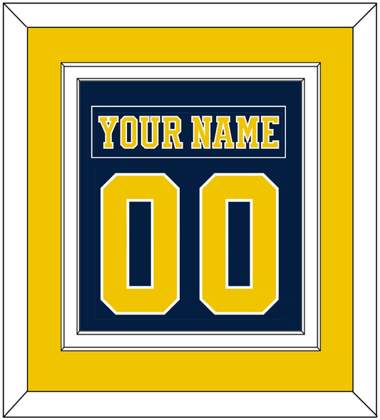 Michigan Hockey Nameplate & Number (Back) Combined - Road Blue (2019-2020) - Signature Tier 2