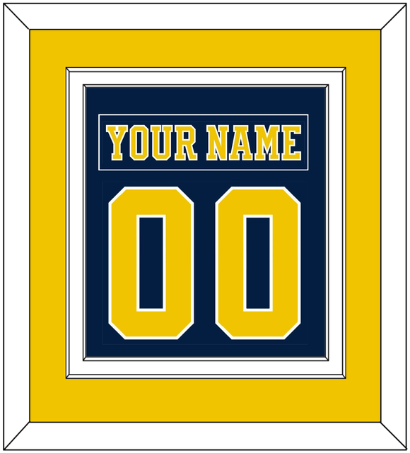 Michigan Nameplate & Number (Back) Combined - Road Blue (2019-2020) - Double Mat 2