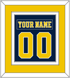 Michigan Hockey Nameplate & Number (Back) Combined - Road Blue (2019-2020) - Double Mat 2