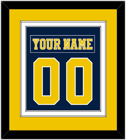 Michigan Hockey Nameplate & Number (Back) Combined - Road Blue (2019-2020) - Signature Tier 2