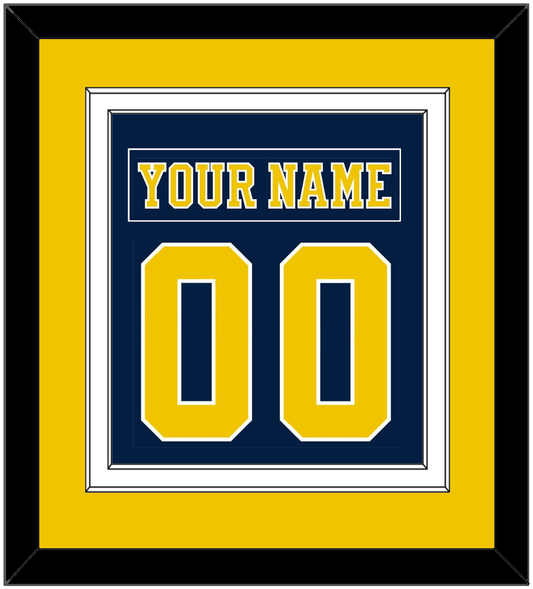 Michigan Hockey Nameplate & Number (Back) Combined - Road Blue (2019-2020) - Signature Tier 2
