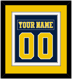 Michigan Hockey Nameplate & Number (Back) Combined - Road Blue (2019-2020) - Double Mat 2