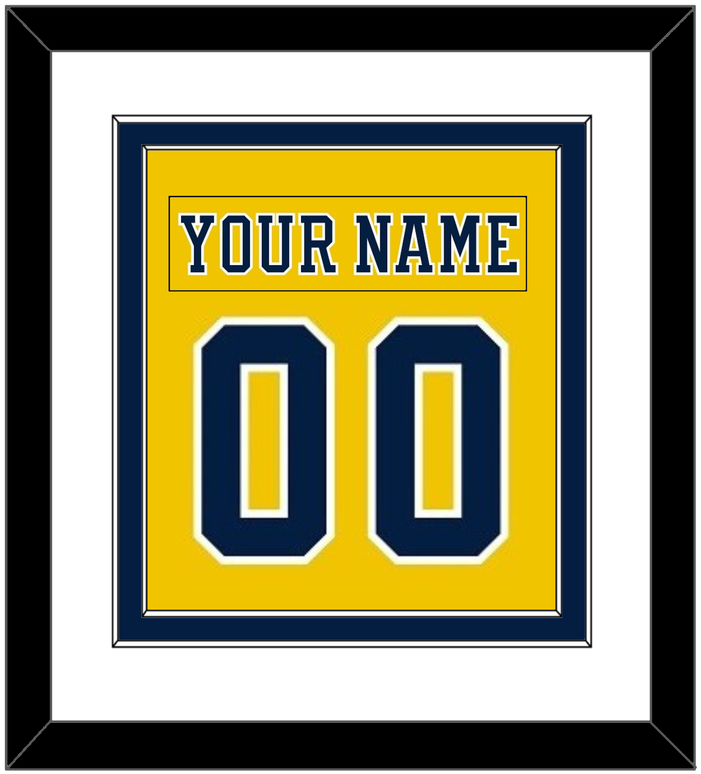 Michigan Hockey Nameplate & Number (Back) Combined - Alternate Maize (2019-2020) - Signature Tier 1