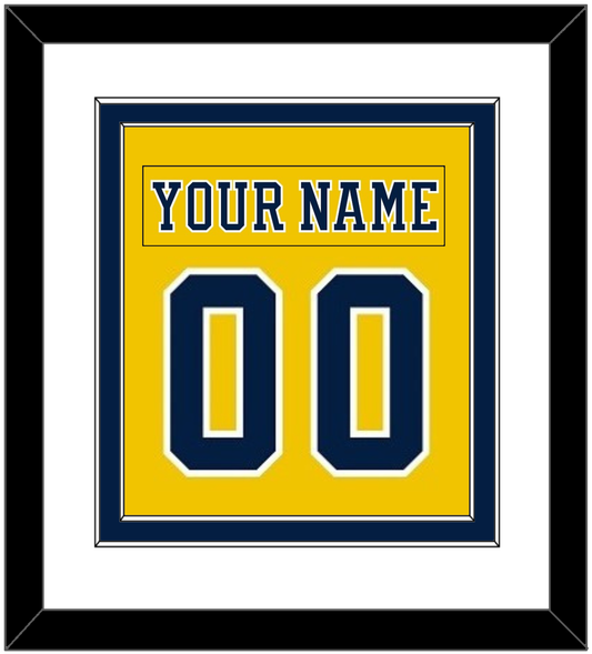 Michigan Hockey Nameplate & Number (Back) Combined - Alternate Maize (2019-2020) - Signature Tier 1