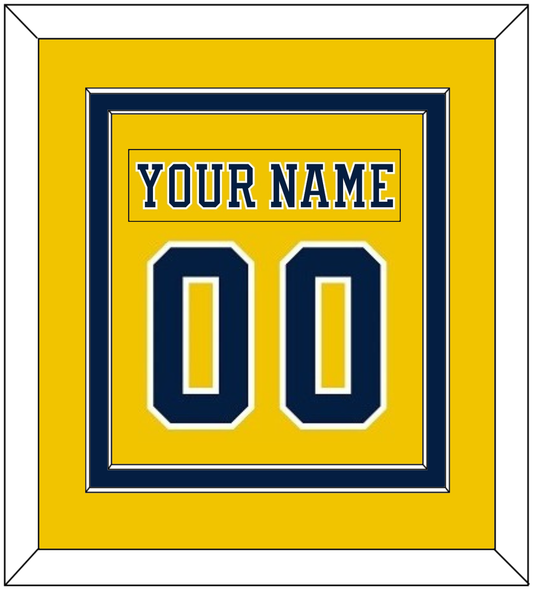 Michigan Hockey Nameplate & Number (Back) Combined - Alternate Maize (2019-2020) - Signature Tier 2