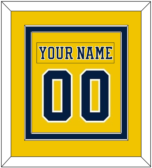 Michigan Nameplate & Number (Back) Combined - Alternate Maize (2019-2020) - Double Mat 2