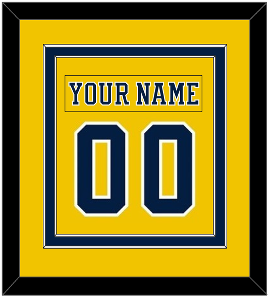 Michigan Hockey Nameplate & Number (Back) Combined - Alternate Maize (2019-2020) - Signature Tier 2