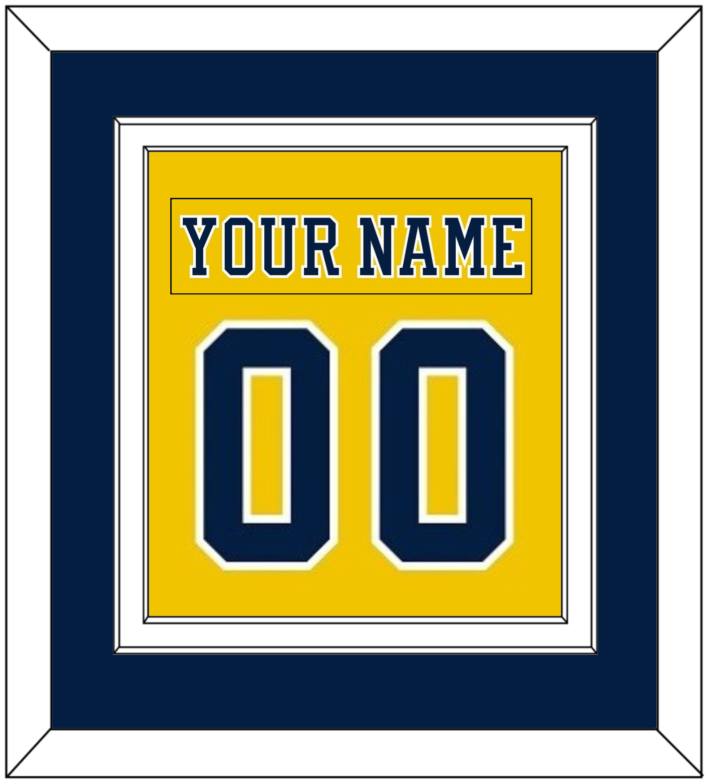 Michigan Hockey Nameplate & Number (Back) Combined - Alternate Maize (2019-2020) - Signature Tier 3