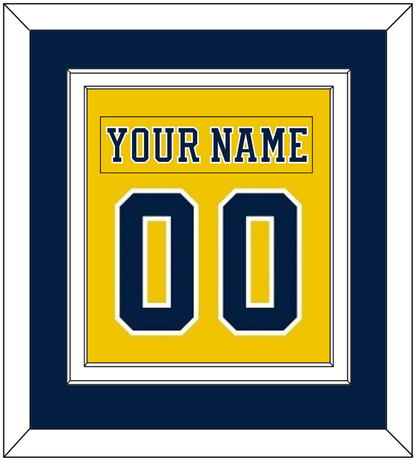 Michigan Hockey Nameplate & Number (Back) Combined - Alternate Maize (2019-2020) - Signature Tier 3