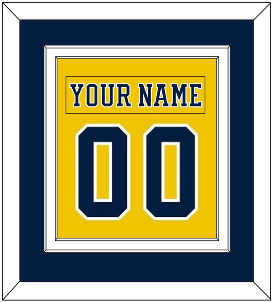 Michigan Hockey Nameplate & Number (Back) Combined - Alternate Maize (2019-2020) - Signature Tier 3