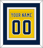 Michigan Hockey Nameplate & Number (Back) Combined - Alternate Maize (2019-2020) - Double Mat 3