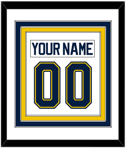 Michigan Hockey Nameplate & Number (Back) Combined - Home White (2021-2023) - Premier Tier 1