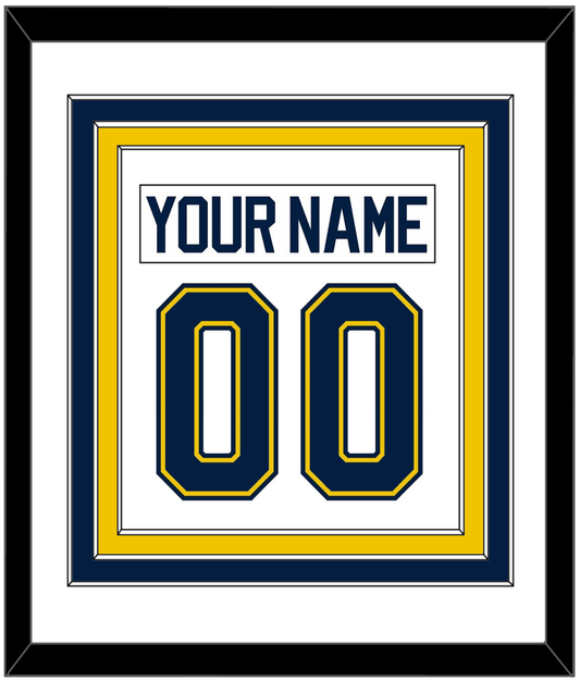 Michigan Hockey Nameplate & Number (Back) Combined - Home White (2021-2023) - Premier Tier 1