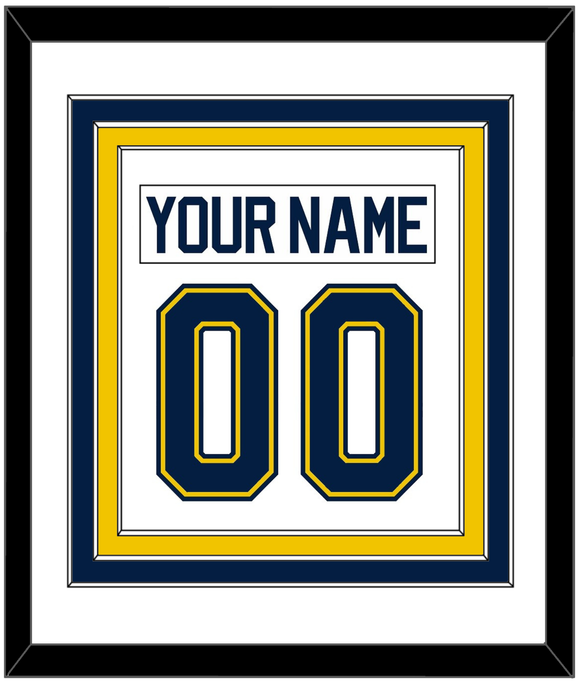 Michigan Nameplate & Number (Back) Combined - Home White (2021-2023) - Triple Mat 1