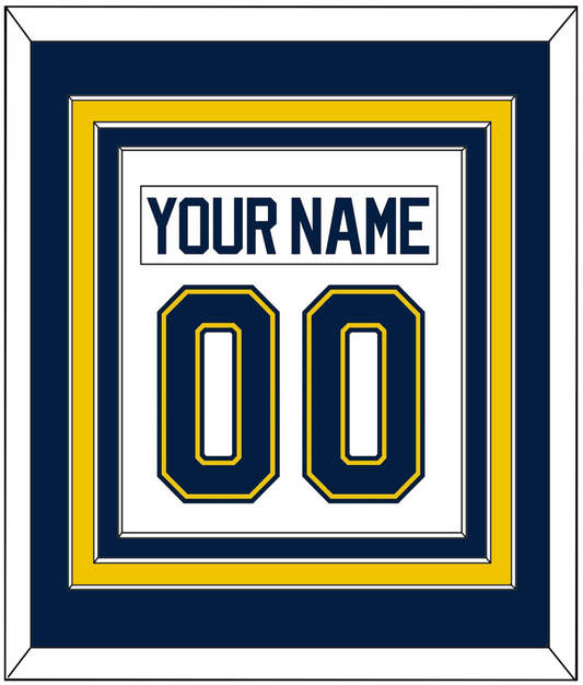 Michigan Hockey Nameplate & Number (Back) Combined - Home White (2021-2023) - Premier Tier 2