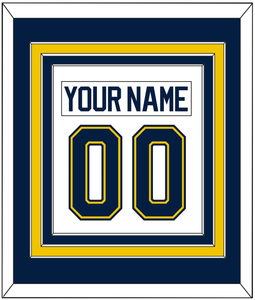 Michigan Nameplate & Number (Back) Combined - Home White (2021-2023) - Triple Mat 2