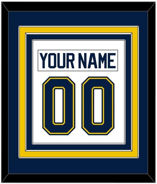 Michigan Hockey Nameplate & Number (Back) Combined - Home White (2021-2023) - Premier Tier 2