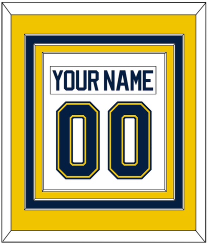 Michigan Hockey Nameplate & Number (Back) Combined - Home White (2021-2023) - Premier Tier 3