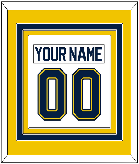 Michigan Hockey Nameplate & Number (Back) Combined - Home White (2021-2023) - Premier Tier 3