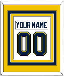 Michigan Nameplate & Number (Back) Combined - Home White (2021-2023) - Triple Mat 3