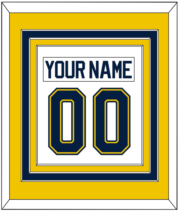 Michigan Nameplate & Number (Back) Combined - Home White (2021-2023) - Triple Mat 3