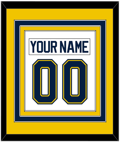 Michigan Hockey Nameplate & Number (Back) Combined - Home White (2021-2023) - Premier Tier 3