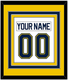 Michigan Nameplate & Number (Back) Combined - Home White (2021-2023) - Triple Mat 3