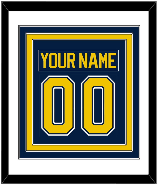 Michigan Hockey Nameplate & Number (Back) Combined - Road Blue (2021-2023) - Premier Tier 1