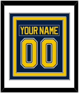 Michigan Nameplate & Number (Back) Combined - Road Blue (2021-2023) - Triple Mat 1