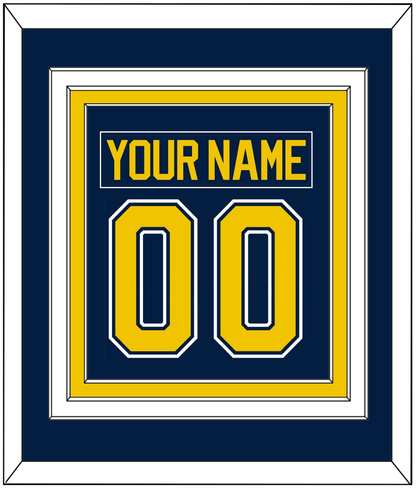 Michigan Hockey Nameplate & Number (Back) Combined - Road Blue (2021-2023) - Premier Tier 2