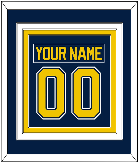 Michigan Hockey Nameplate & Number (Back) Combined - Road Blue (2021-2023) - Premier Tier 2