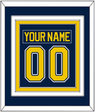 Michigan Hockey Nameplate & Number (Back) Combined - Road Blue (2021-2023) - Triple Mat 2