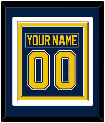 Michigan Hockey Nameplate & Number (Back) Combined - Road Blue (2021-2023) - Premier Tier 2