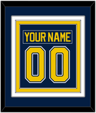 Michigan Hockey Nameplate & Number (Back) Combined - Road Blue (2021-2023) - Triple Mat 2