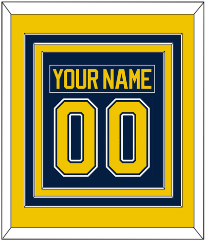 Michigan Hockey Nameplate & Number (Back) Combined - Road Blue (2021-2023) - Premier Tier 3