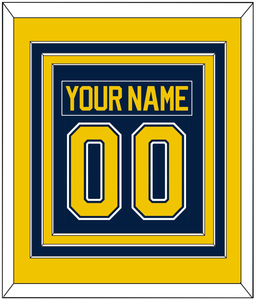 Michigan Nameplate & Number (Back) Combined - Road Blue (2021-2023) - Triple Mat 3