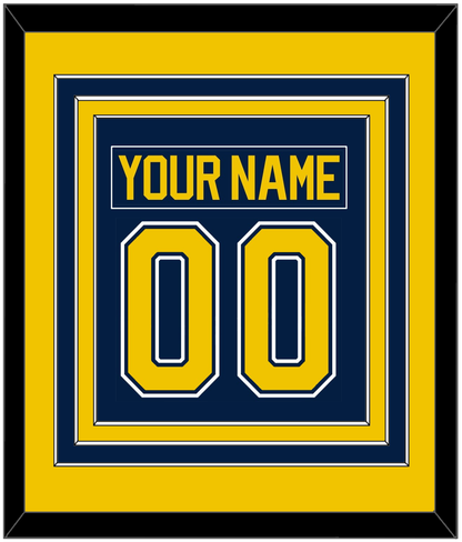 Michigan Hockey Nameplate & Number (Back) Combined - Road Blue (2021-2023) - Premier Tier 3