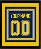 Michigan Nameplate & Number (Back) Combined - Road Blue (2021-2023) - Triple Mat 3