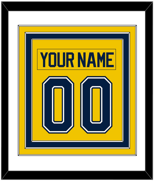 Michigan Hockey Nameplate & Number (Back) Combined - Alternate Maize (2021-2023) - Premier Tier 1