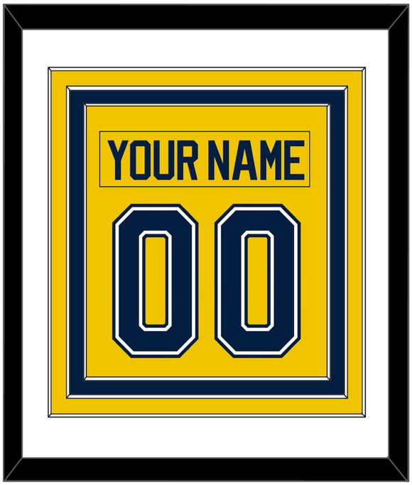 Michigan Nameplate & Number (Back) Combined - Alternate Maize (2021-2023) - Triple Mat 1