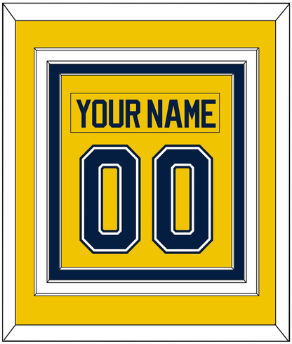 Michigan Hockey Nameplate & Number (Back) Combined - Alternate Maize (2021-2023) - Premier Tier 2