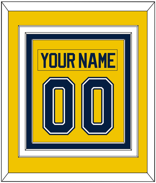 Michigan Hockey Nameplate & Number (Back) Combined - Alternate Maize (2021-2023) - Premier Tier 2