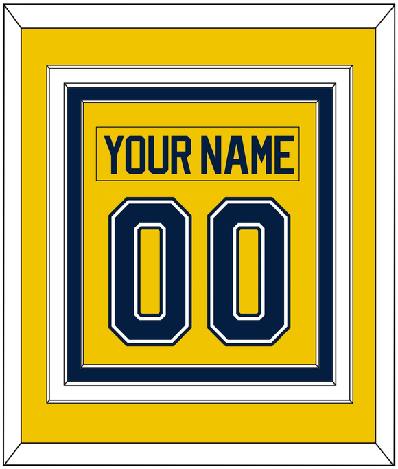 Michigan Nameplate & Number (Back) Combined - Alternate Maize (2021-2023) - Triple Mat 2