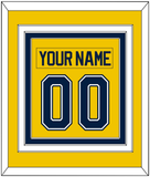 Michigan Nameplate & Number (Back) Combined - Alternate Maize (2021-2023) - Triple Mat 2