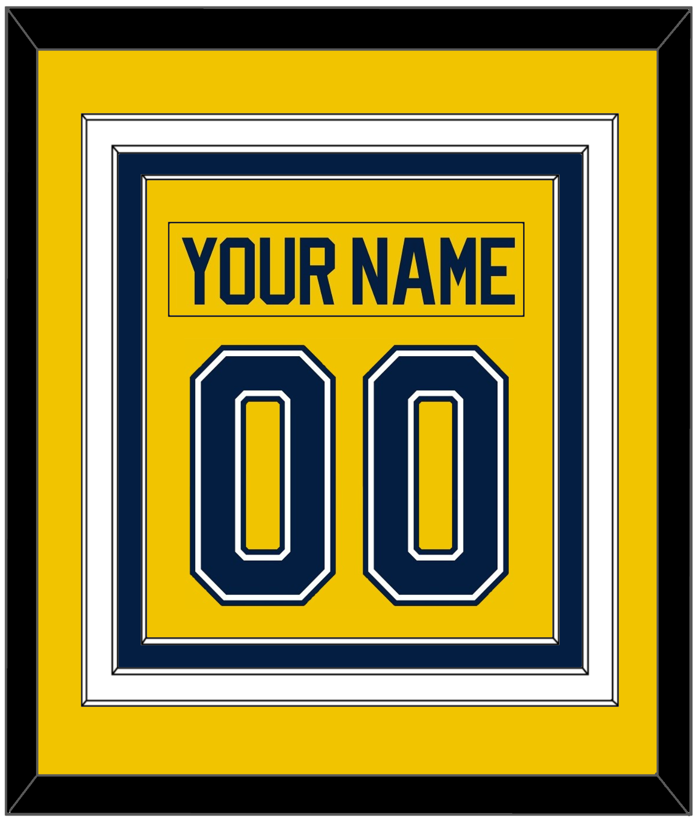 Michigan Hockey Nameplate & Number (Back) Combined - Alternate Maize (2021-2023) - Premier Tier 2