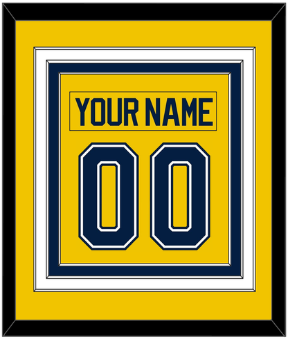 Michigan Hockey Nameplate & Number (Back) Combined - Alternate Maize (2021-2023) - Premier Tier 2