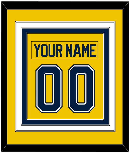 Michigan Hockey Nameplate & Number (Back) Combined - Alternate Maize (2021-2023) - Premier Tier 2